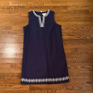 Vineyard Vines Dark Blue Dress with White Detailing - 35 inches long